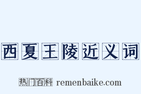 西夏王陵近义词是什么意思的图片